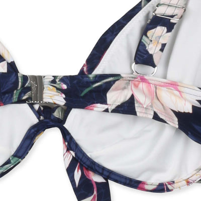 Triumph O-Botanical leaf W 02 Furdőruha Felsö  | Kék virág mintas