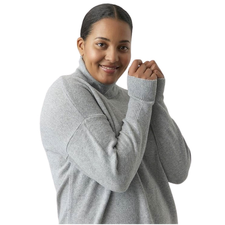 VERO MODA Hosszú pulóver | Szürke PLUS SIZE