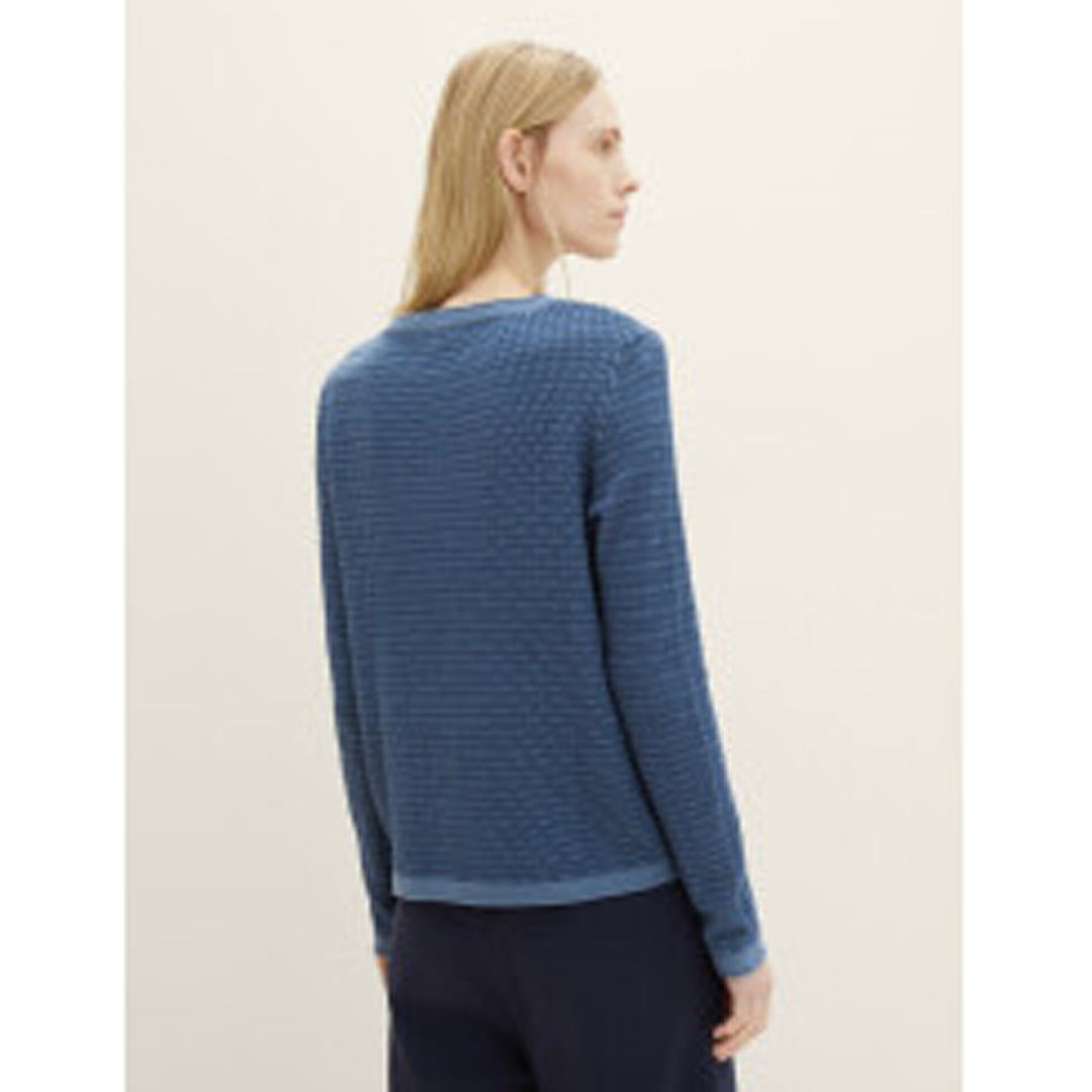 Tom Tailor női Pulóver | Kék mintás