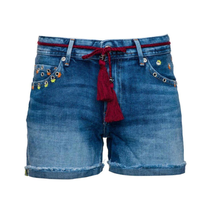 Pepe Jeans Kék Farmer Rövidnadrág Övvel