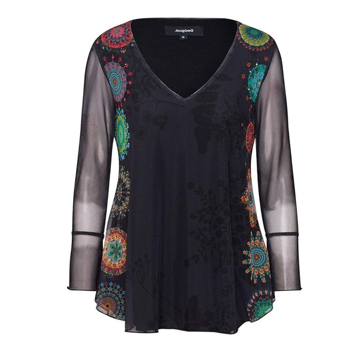 Desigual TS Brule Blúz | Fekete Mintás