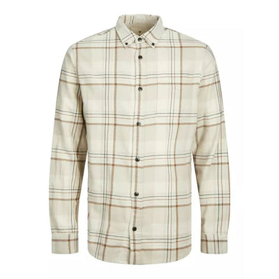 Jack&Jones Férfi Check Twill Ing I Bézs