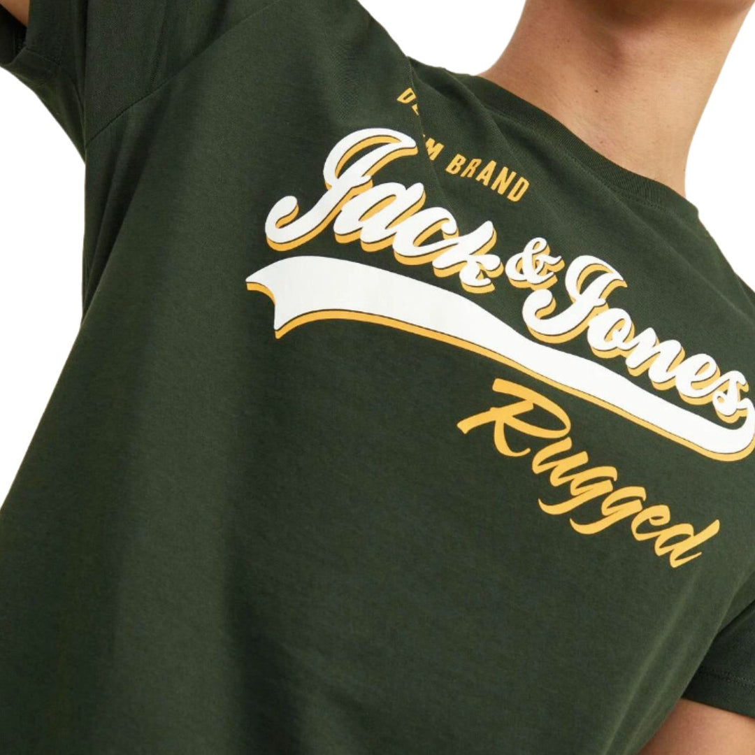 Jack and Jones Férfi  JJElogo Tee SS O-neck Póló | zöld