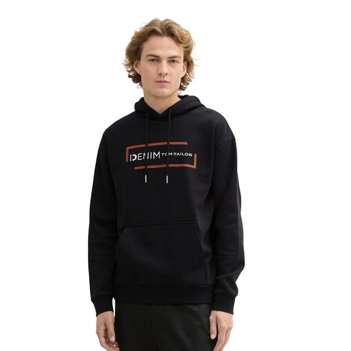 Tom Tailor Férfi Kapucnis Pulóver I Fekete