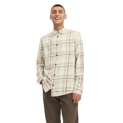 Jack&Jones Férfi Check Twill Ing I Bézs