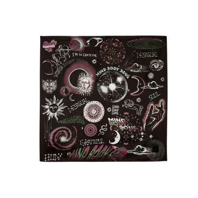 Desigual Fou Cosmico Squared Sál | Fekete Mintás