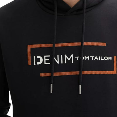 Tom Tailor Férfi Kapucnis Pulóver I Fekete