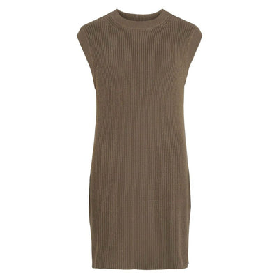 Vila VIEMMY LONG KNIT VEST | Khaki