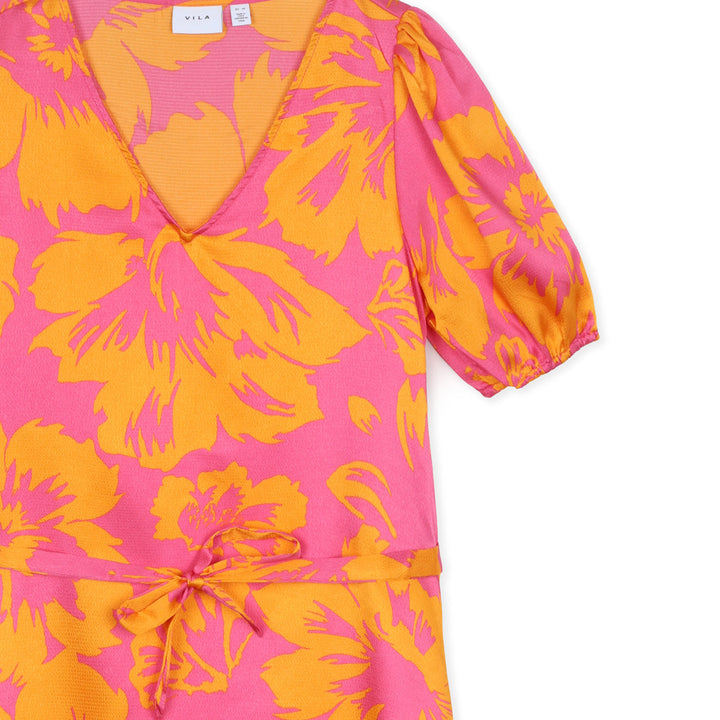Vila Vipaper New Aop V-neck Ruha | Virágmintás