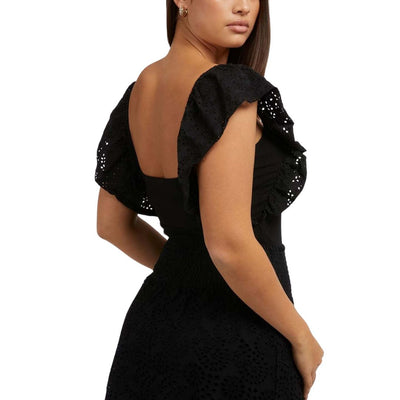 Guess Női Felső Guess Ruffle Slv Raina I Fekete