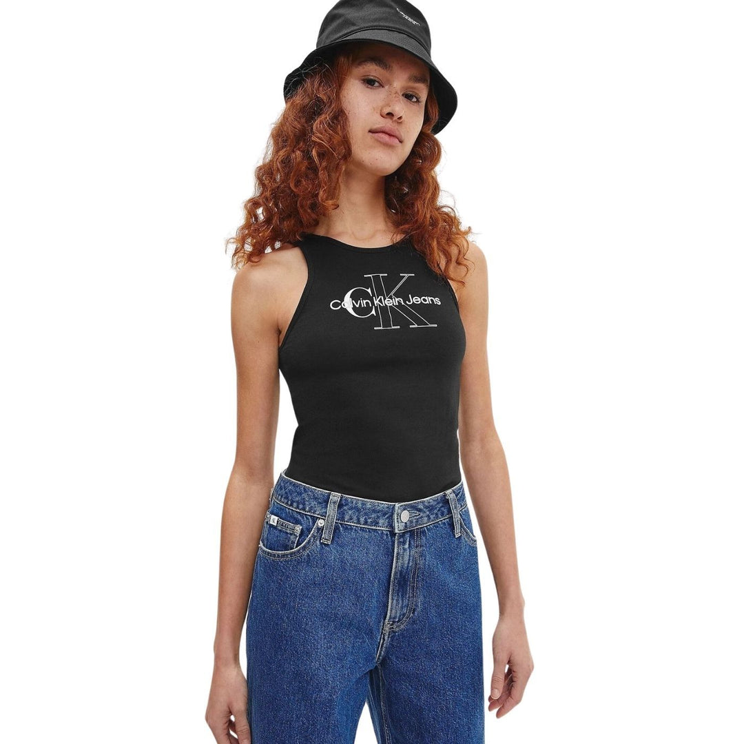Calvin Klein Ujjatlan Felső | Fekete-Bézs Feliratos