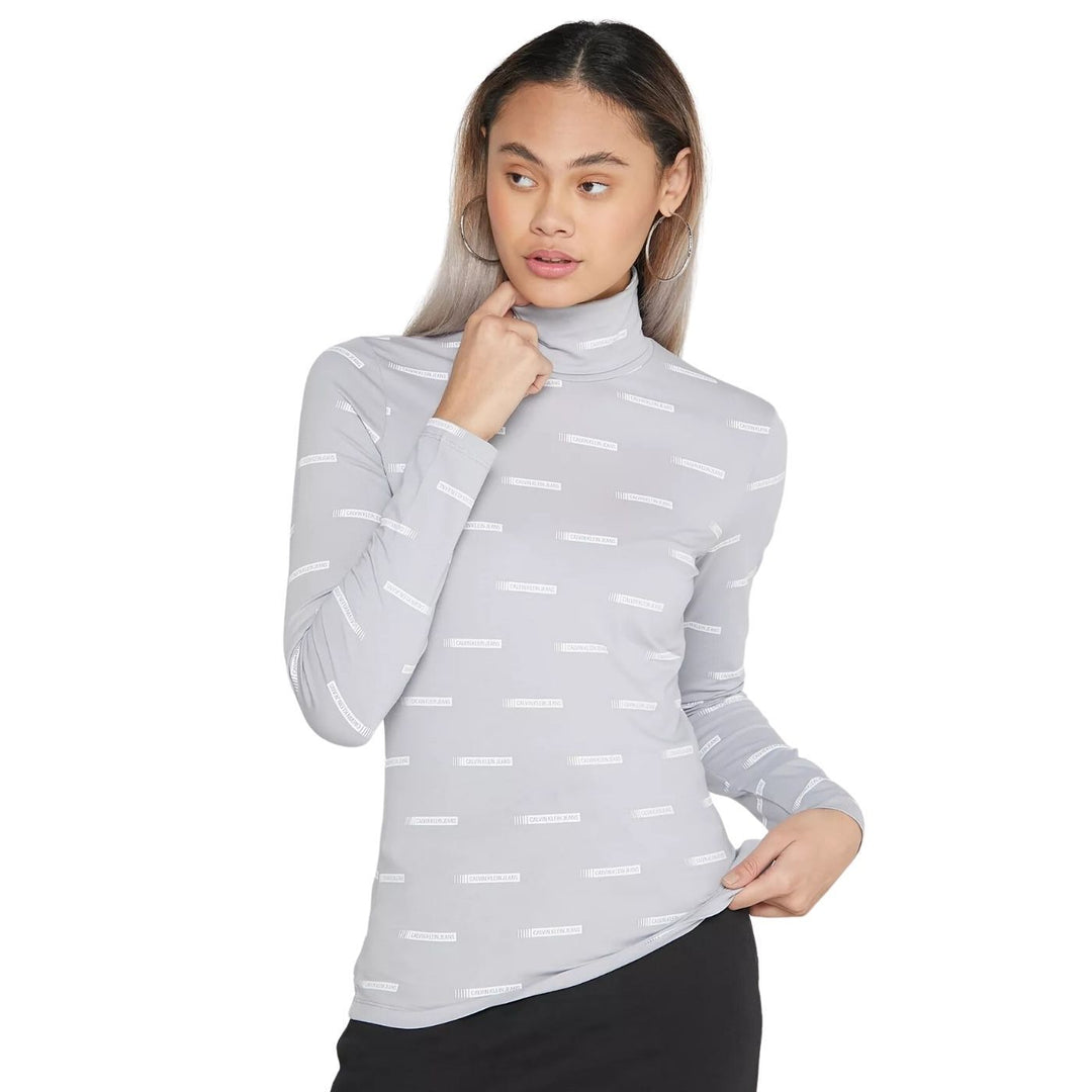 Calvin Klein Garbós Nyakú Felső | Szürke Feliratos