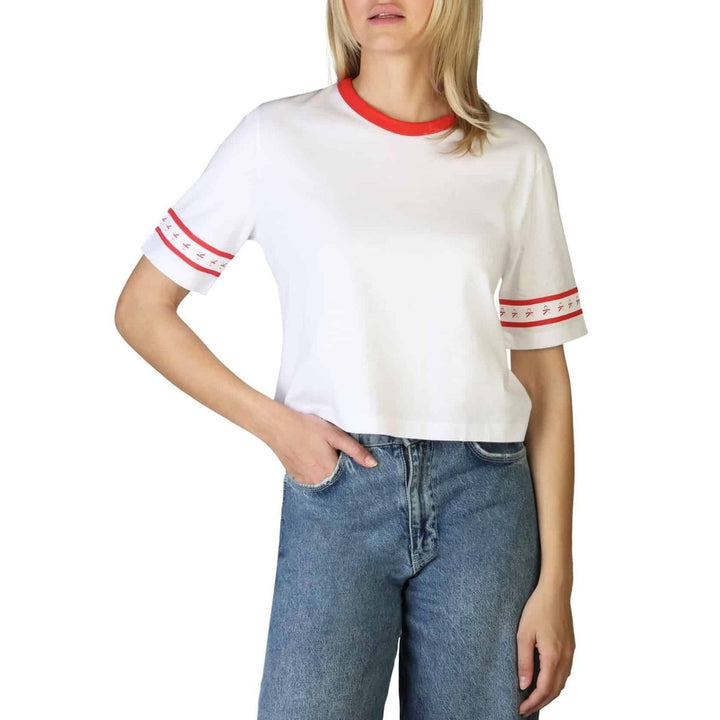Calvin Klein Crop Póló | Fehér-Piros