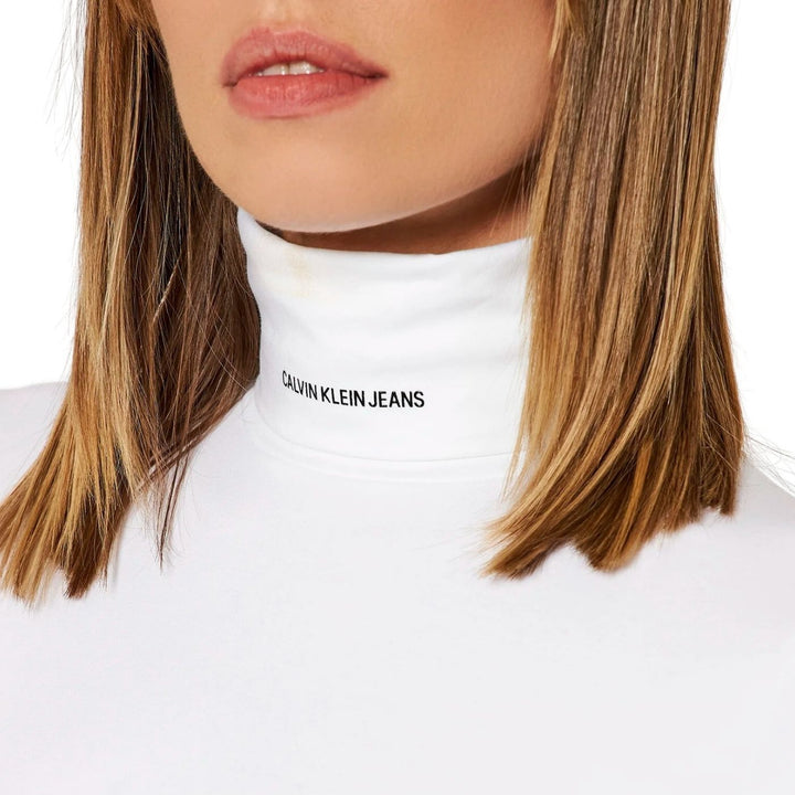 Calvin Klein Garbós Nyakú Felső | Fehér Feliratos