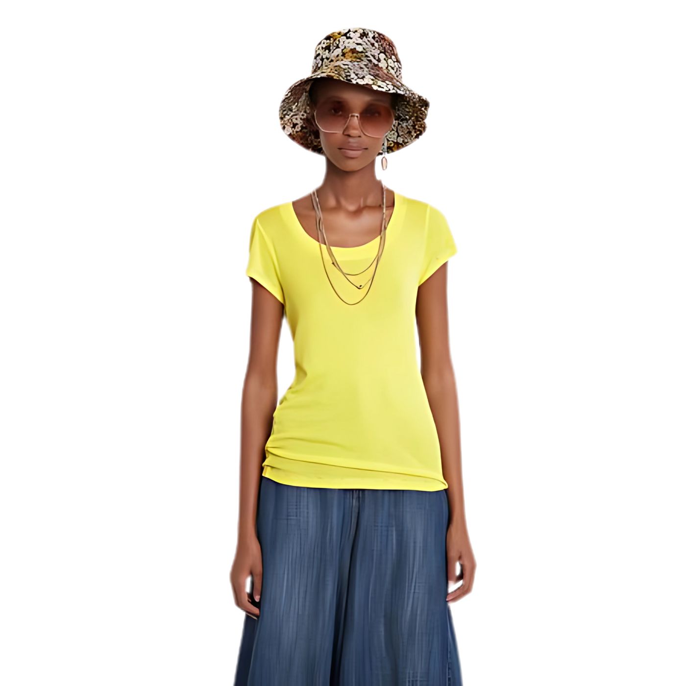 Desigual Ts Basic Petite Póló  | Sárga