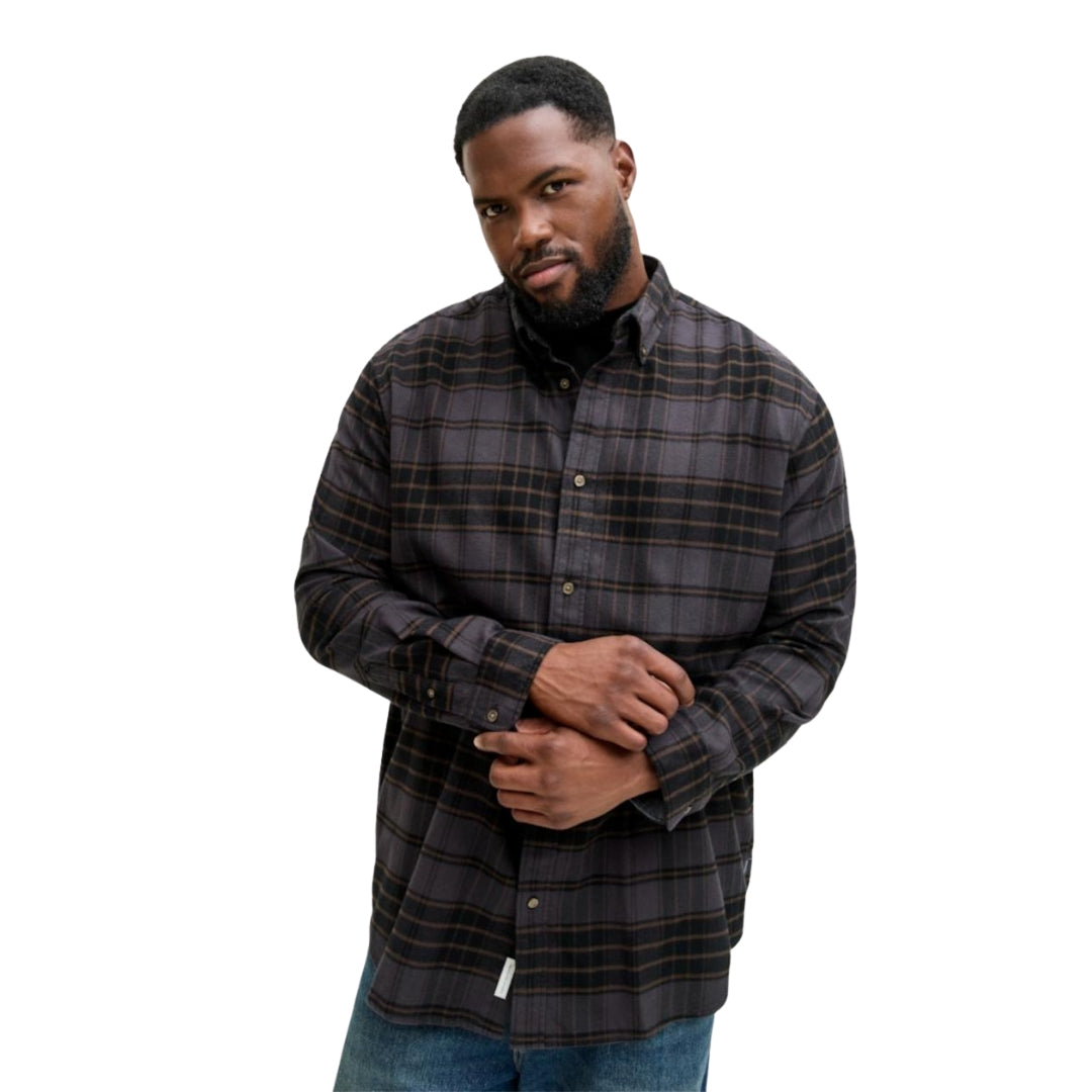 Jack & Jones +FIT Barkley Flannel Ing | Fekete Kockás