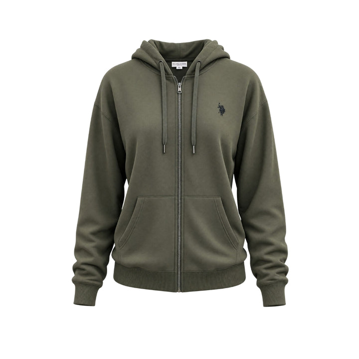 U.S. Polo Assn Női Cipzáras Kapucnis Pulóver I Khaki