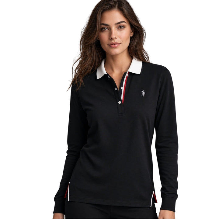 U.S. Polo Assn Női Hoszú Ujjú Pólóing | Fekete