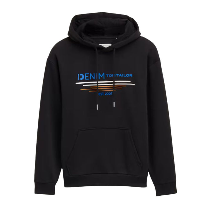 Tom Tailor Férfi Kapucnis Pulóver I Fekete