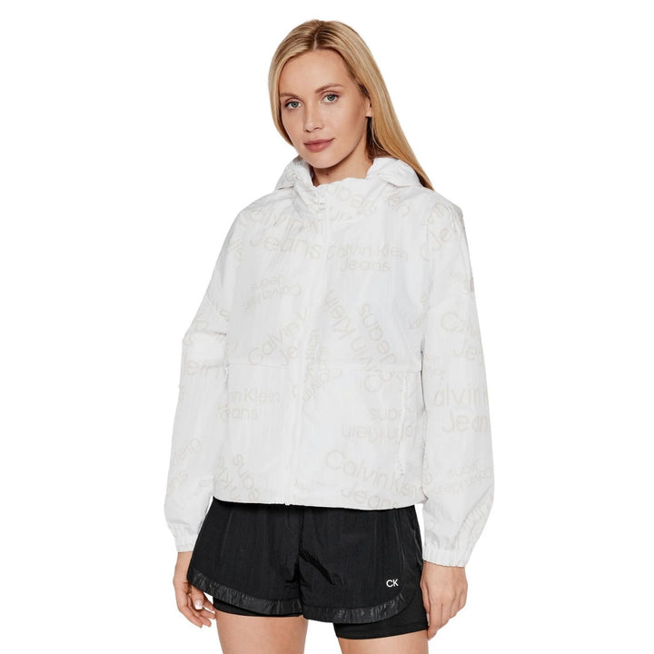 Calvin Klein Feliratos Széldzseki | Fehér-Bézs