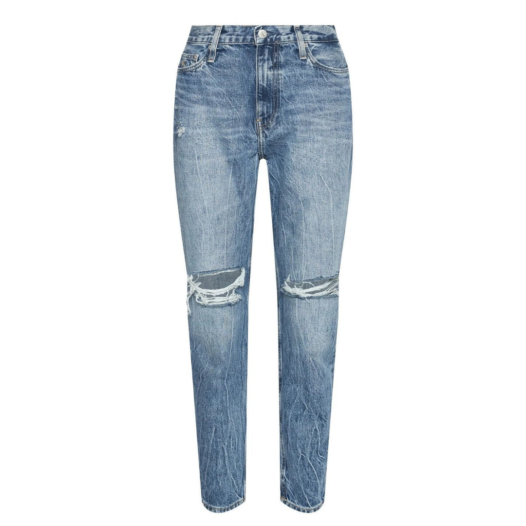 Calvin Klein Szaggatott Mom Jean Farmernadrág | Kék Koptatott