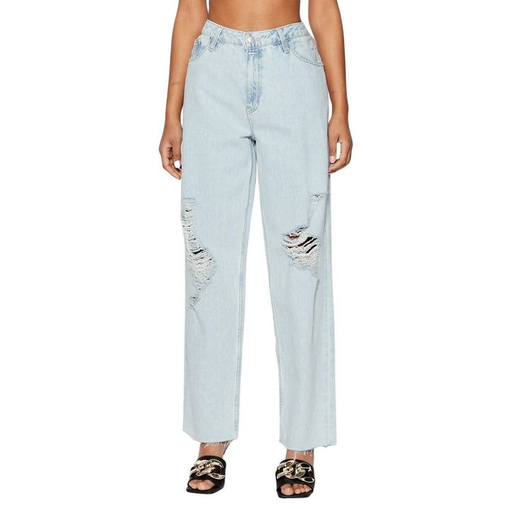 Calvin Klein 90's Straight Szaggatott Farmernadrág | Világoskék