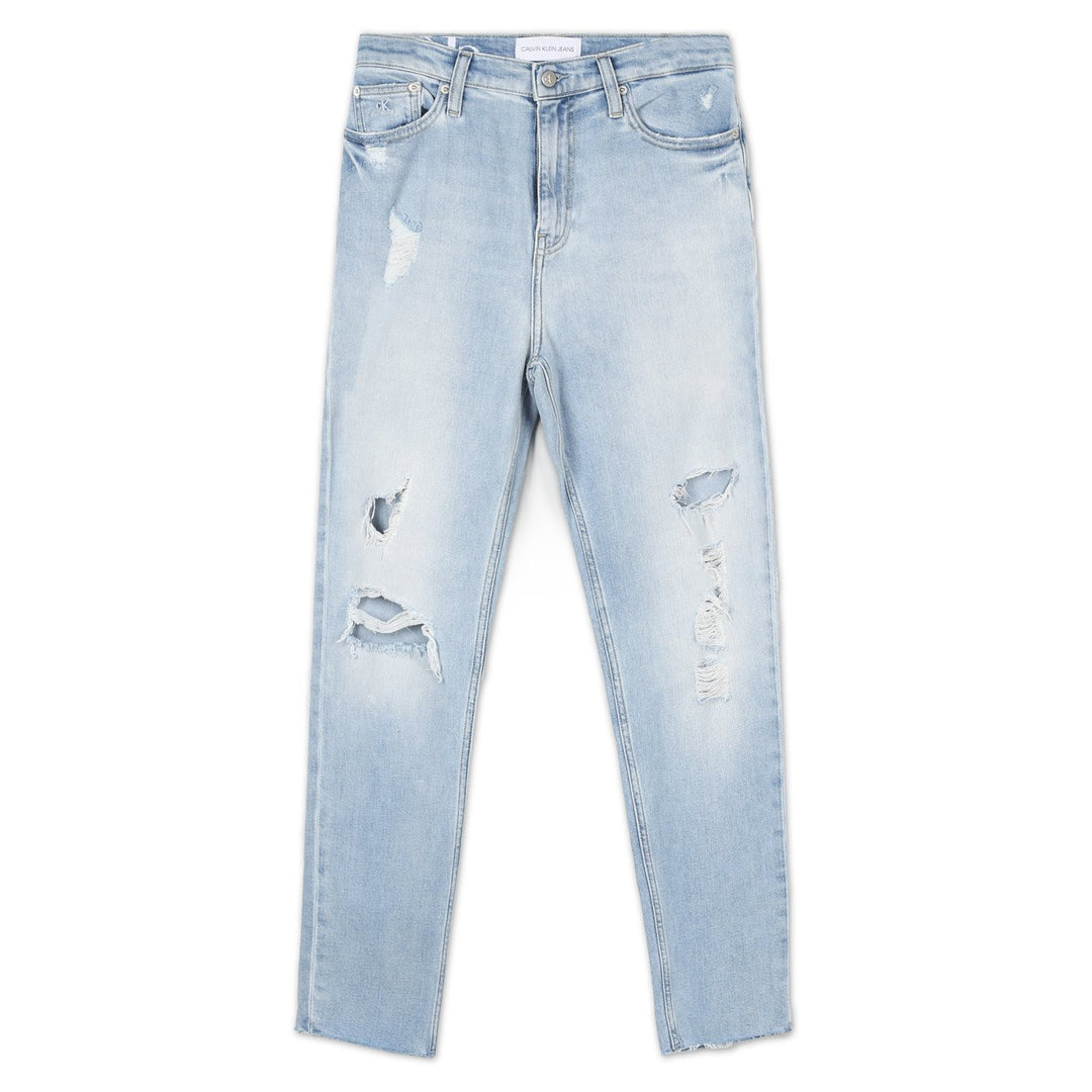 Calvin Klein Szaggatott Mom Jean Farmernadrág | Halványkék