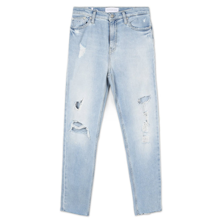 Calvin Klein Szaggatott Mom Jean Farmernadrág | Halványkék