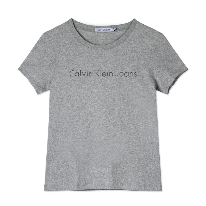 Calvin Klein Rövid Ujjú Póló | Sötétszürke Feliratos