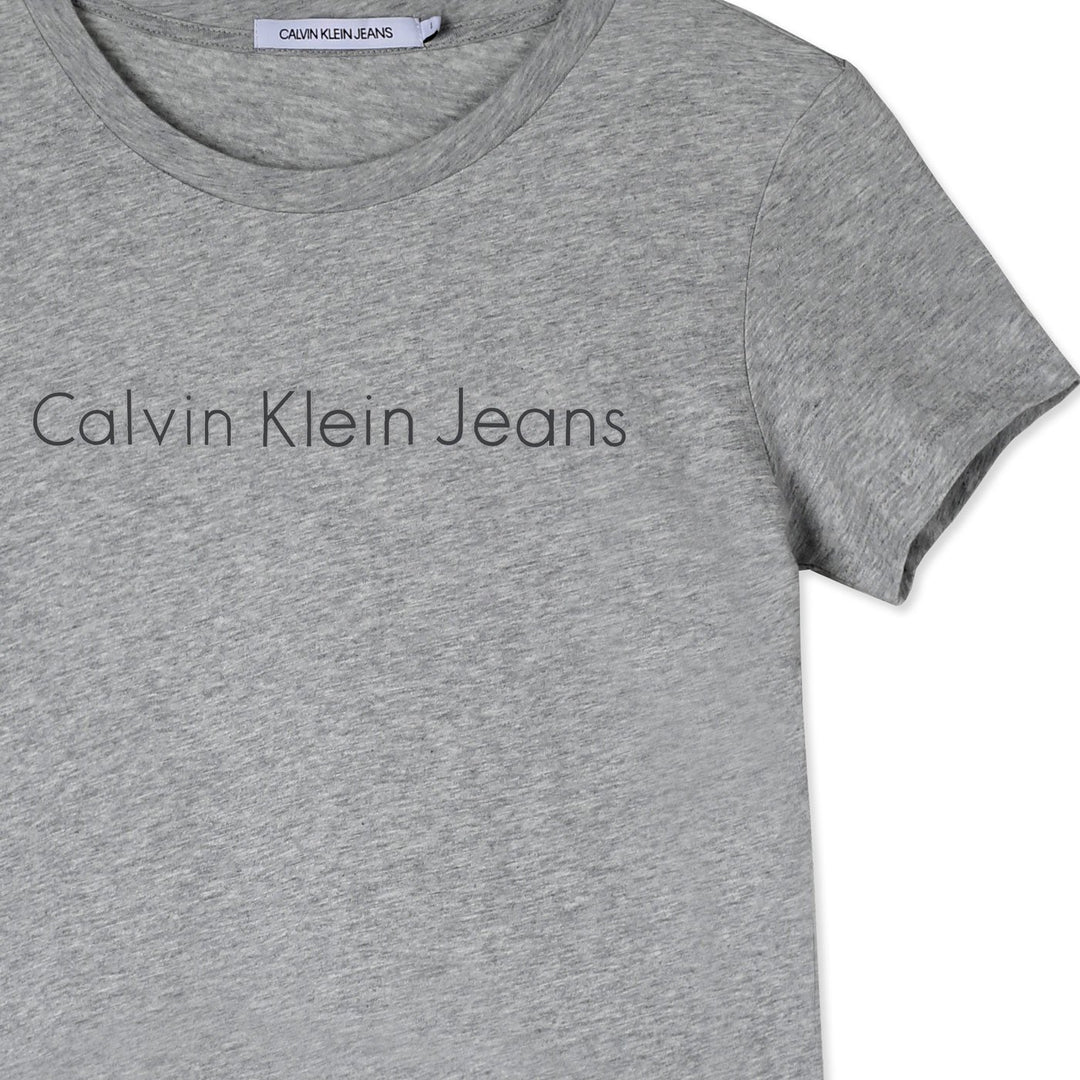 Calvin Klein Rövid Ujjú Póló | Sötétszürke Feliratos