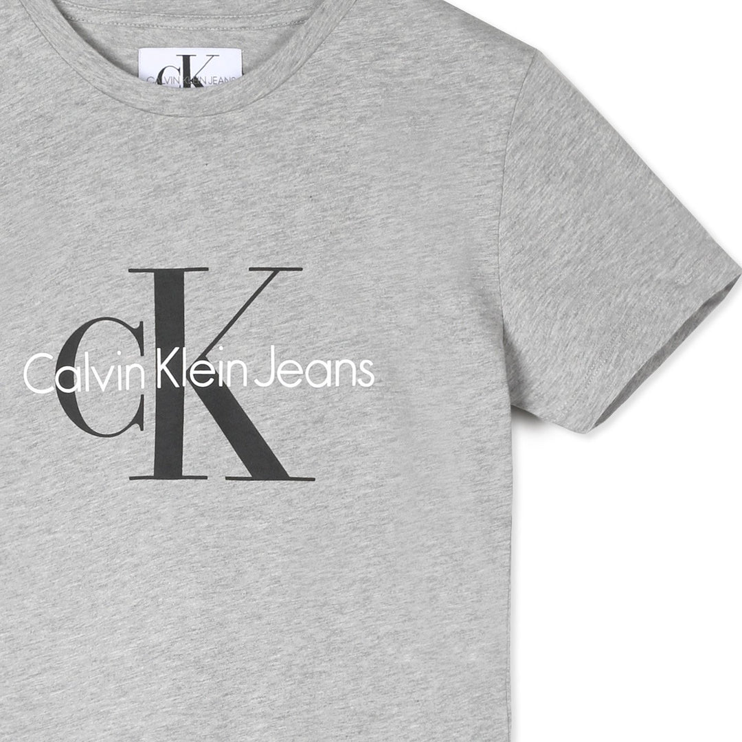 Calvin Klein Rövid Ujjú Póló | Szürke-Fekete Feliratos