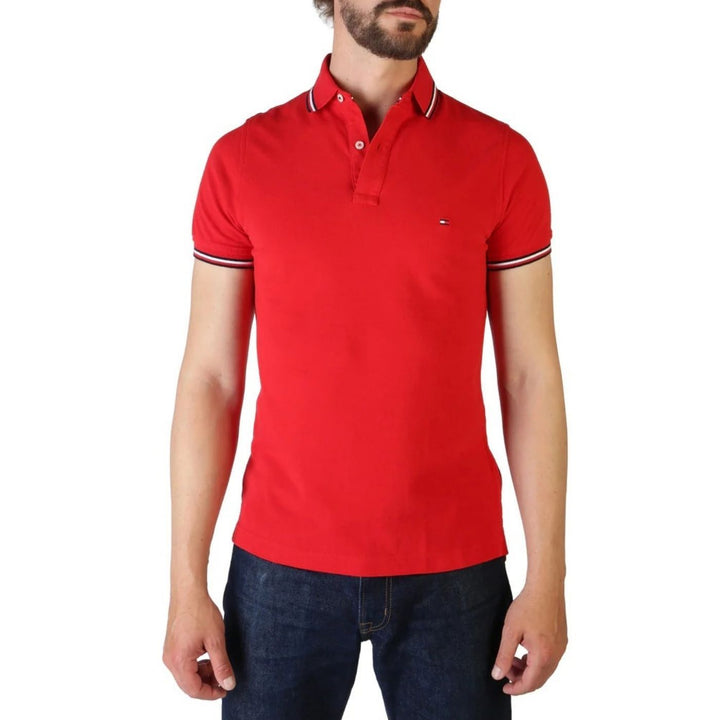 Tommy Hilfiger Tipped Slim | Férfi Rövid Ujjú Pólóing | Piros