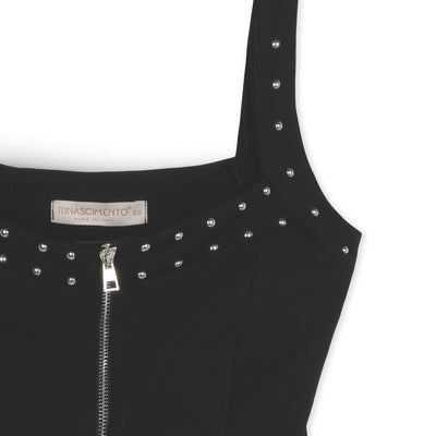 Rinascimento Szegecses Crop Top | Fekete