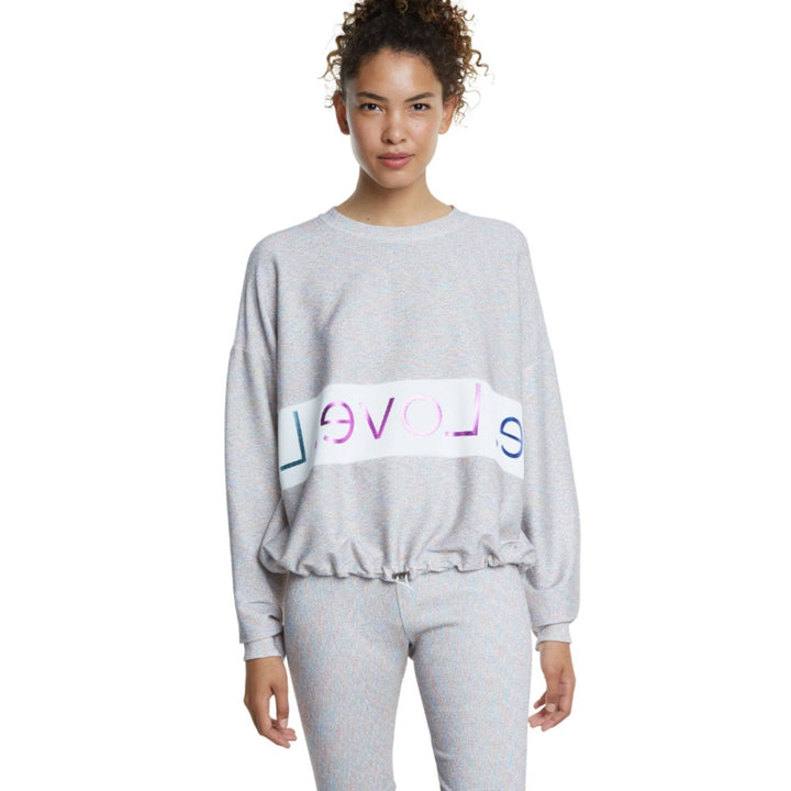 Desigual Sweat Lurex Studio | Szürke Csillogós Pulóver