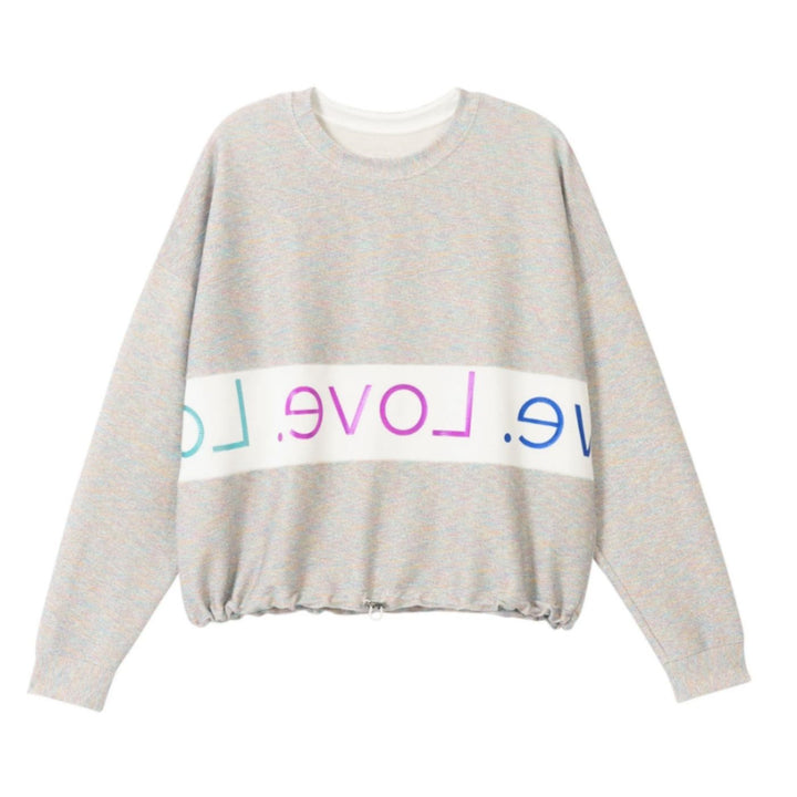 Desigual Sweat Lurex Studio | Szürke Csillogós Pulóver