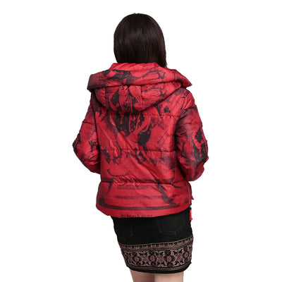 Desigual Padded Balto Dzseki | Piros Mintás