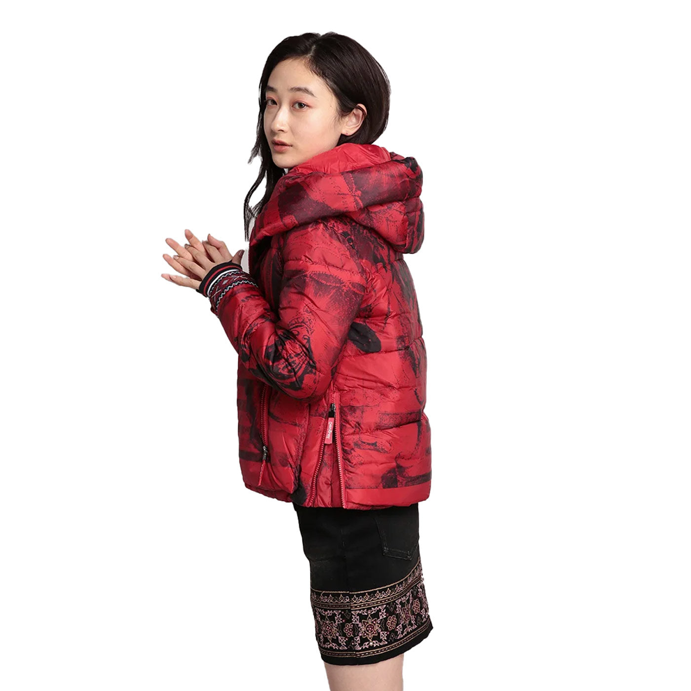 Desigual Padded Balto Dzseki | Piros Mintás