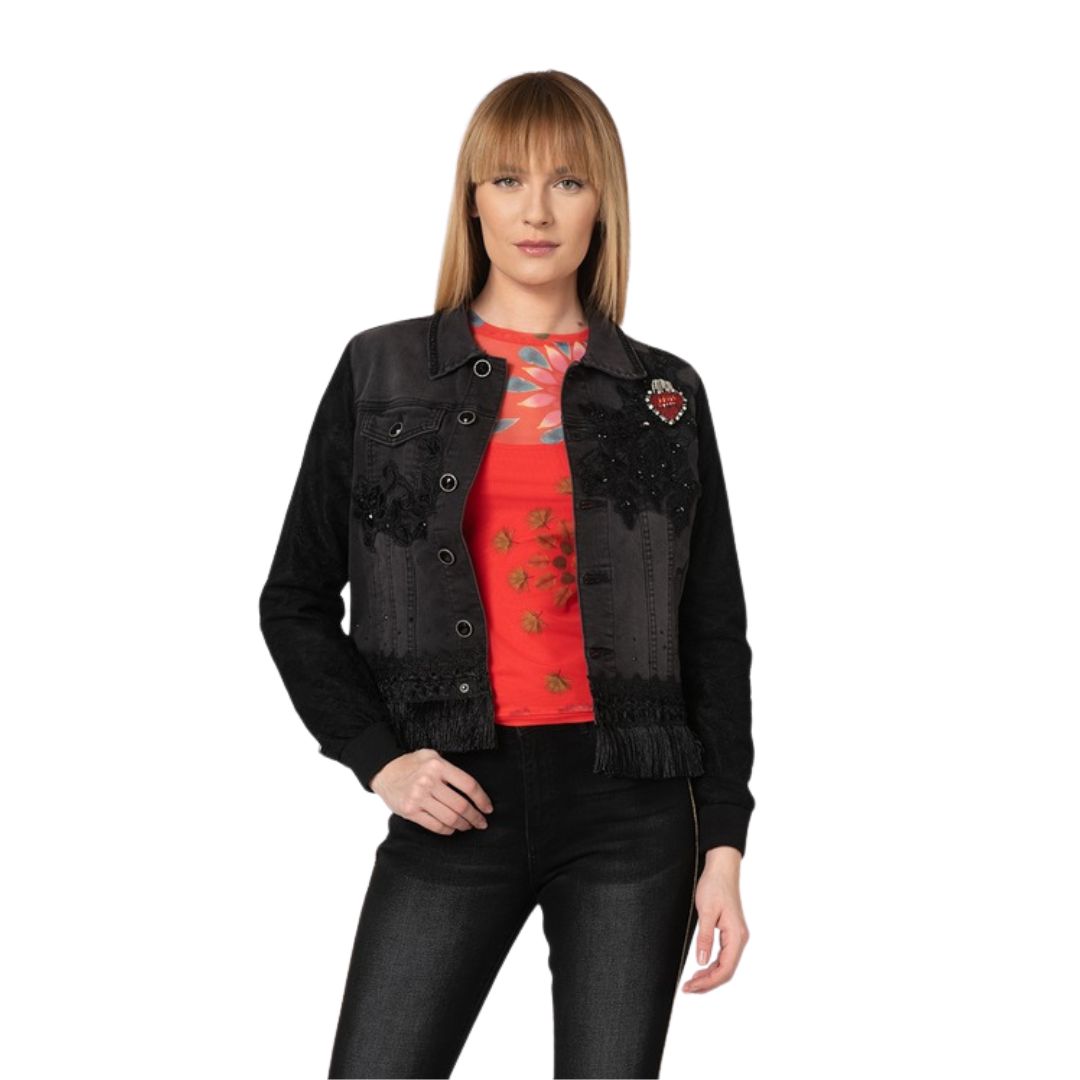 Desigual női Chaq Lolita Farmer Dzseki | Fekete