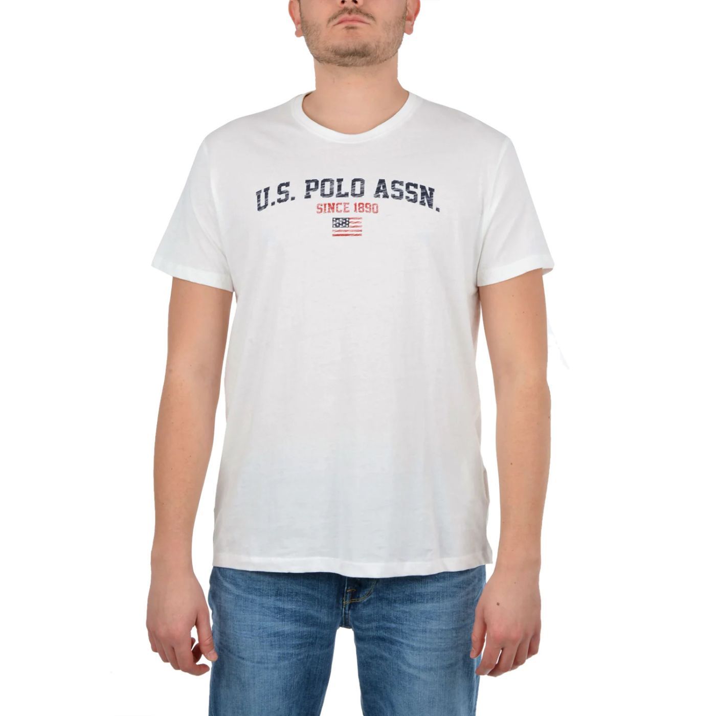 U.S. Polo Assn. Kereknyakú Póló | Fehér Feliratos