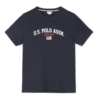 U.S. Polo Assn. Rövid Ujjú Póló | Sötétkék Feliratos