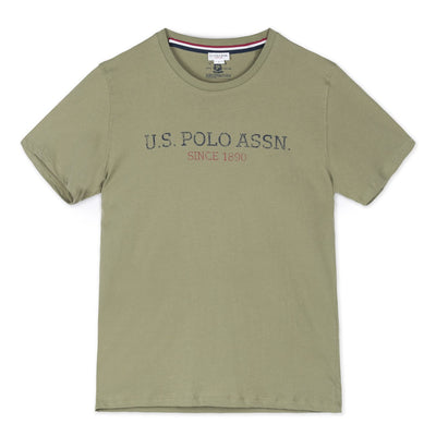 U.S. Polo Assn. Rövid Ujjú Póló | Khaki Feliratos