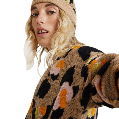 Desigual Jers Sonia kardigán | Barna Mintás