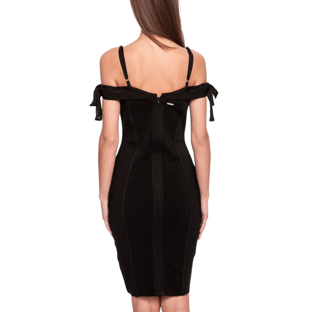 Guess Spagettipántos Midi Ruha | Éjfekete