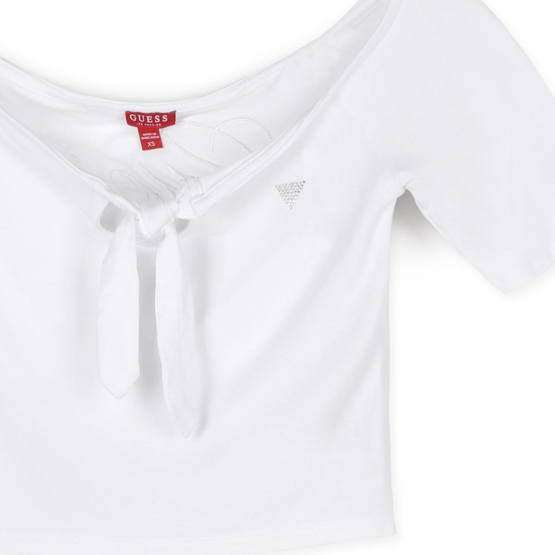 Guess Rövid Ujjú Crop Póló | Hófehér