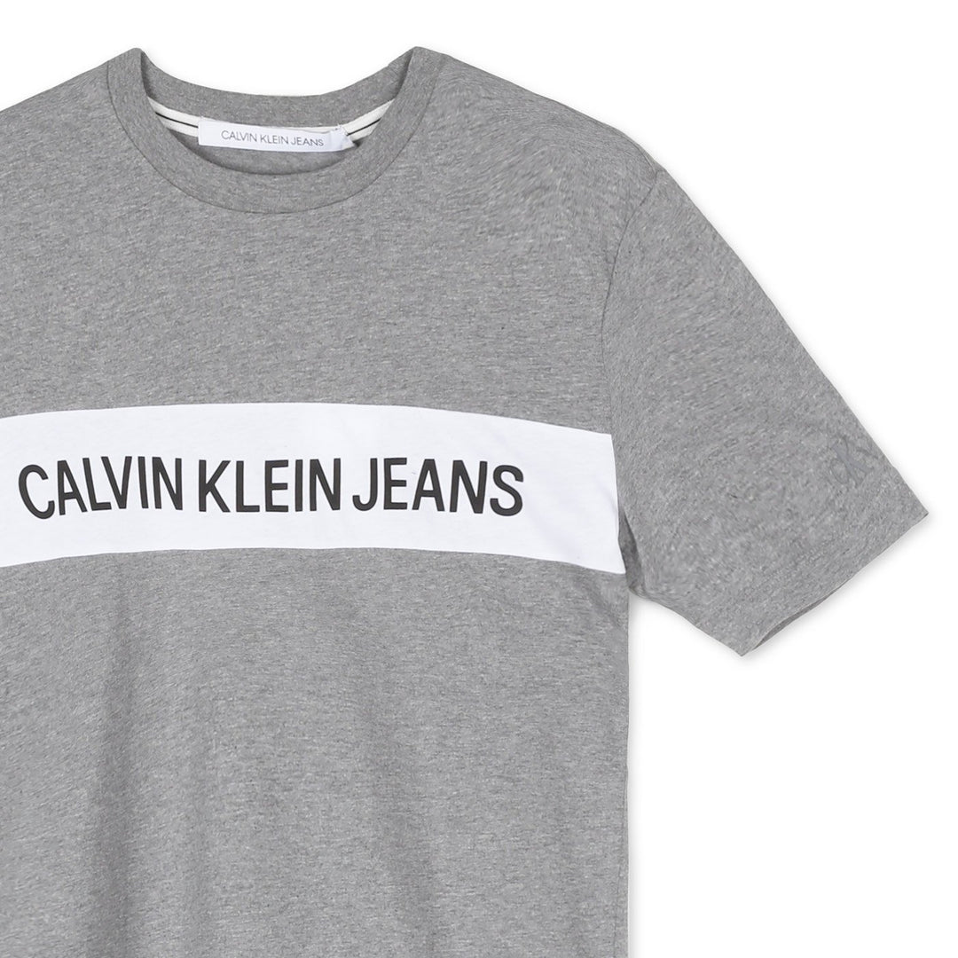 Calvin Klein Póló | Betonszürke fehér feliratos