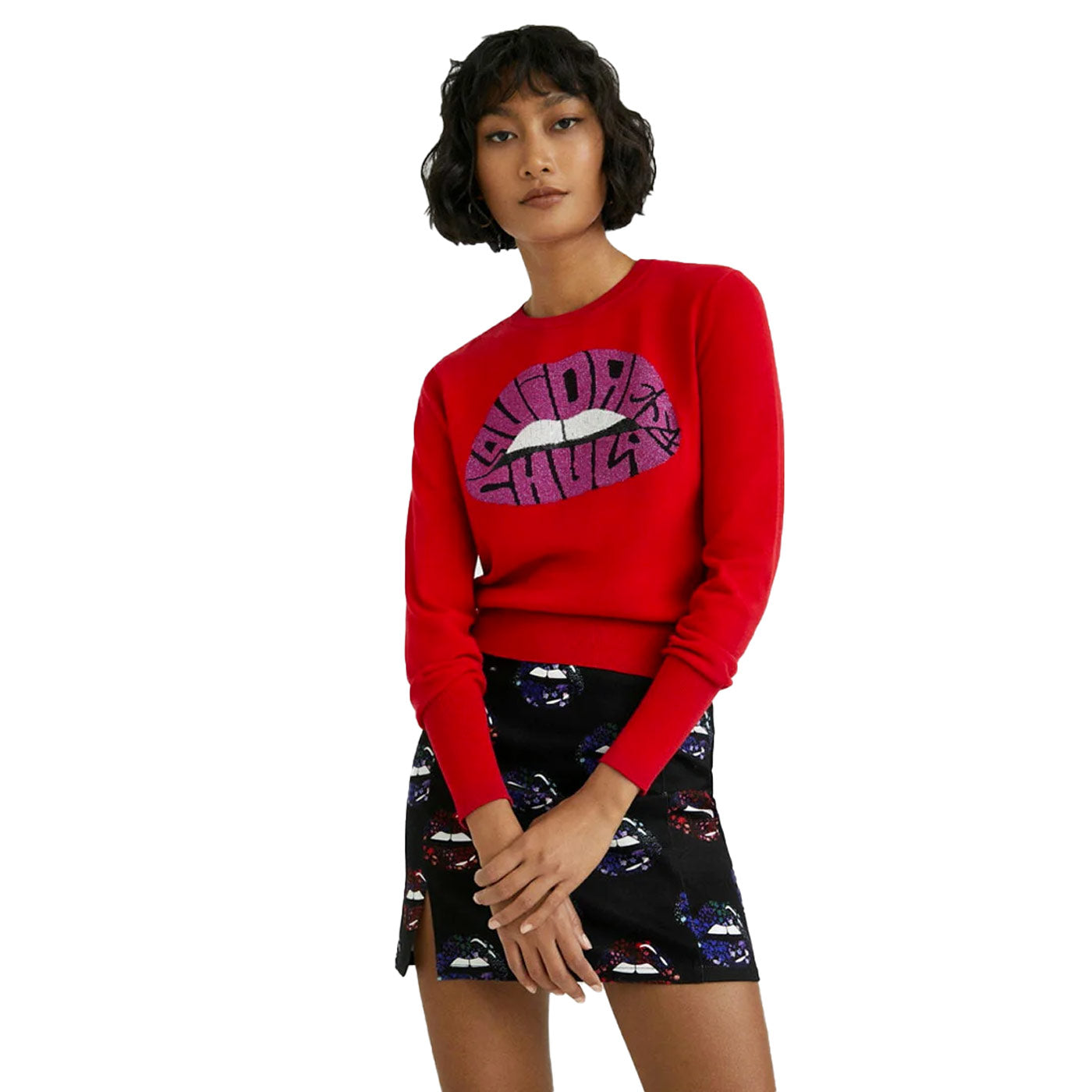 Desigual Jers Esopo Pulóver | Piros