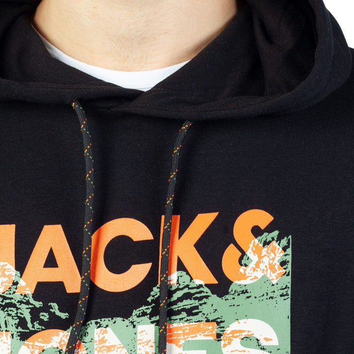 Jack & Jones Kapucnis Pulóver | Fekete Narancssárga Feliratos
