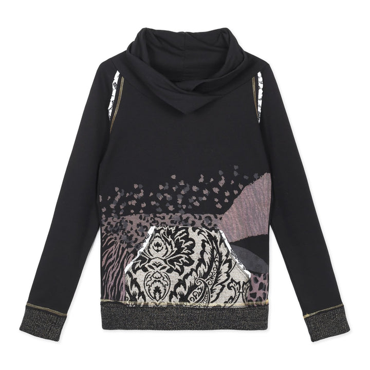 Desigual Sweat Mononoke Pulóver | Fekete Mintás