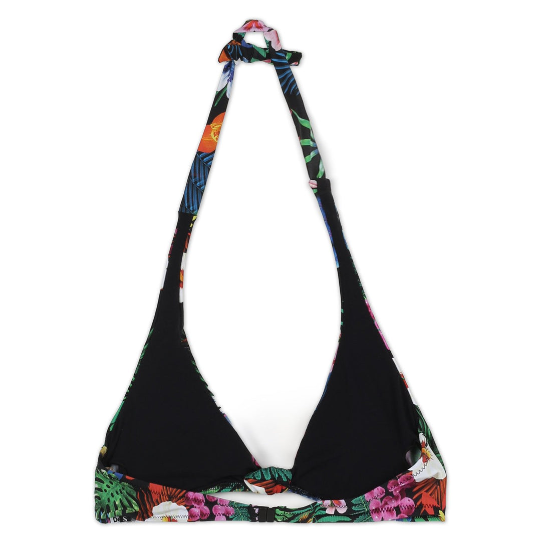 Desigual Leopard Bikini Felső | Fekete Pálmafa mintás