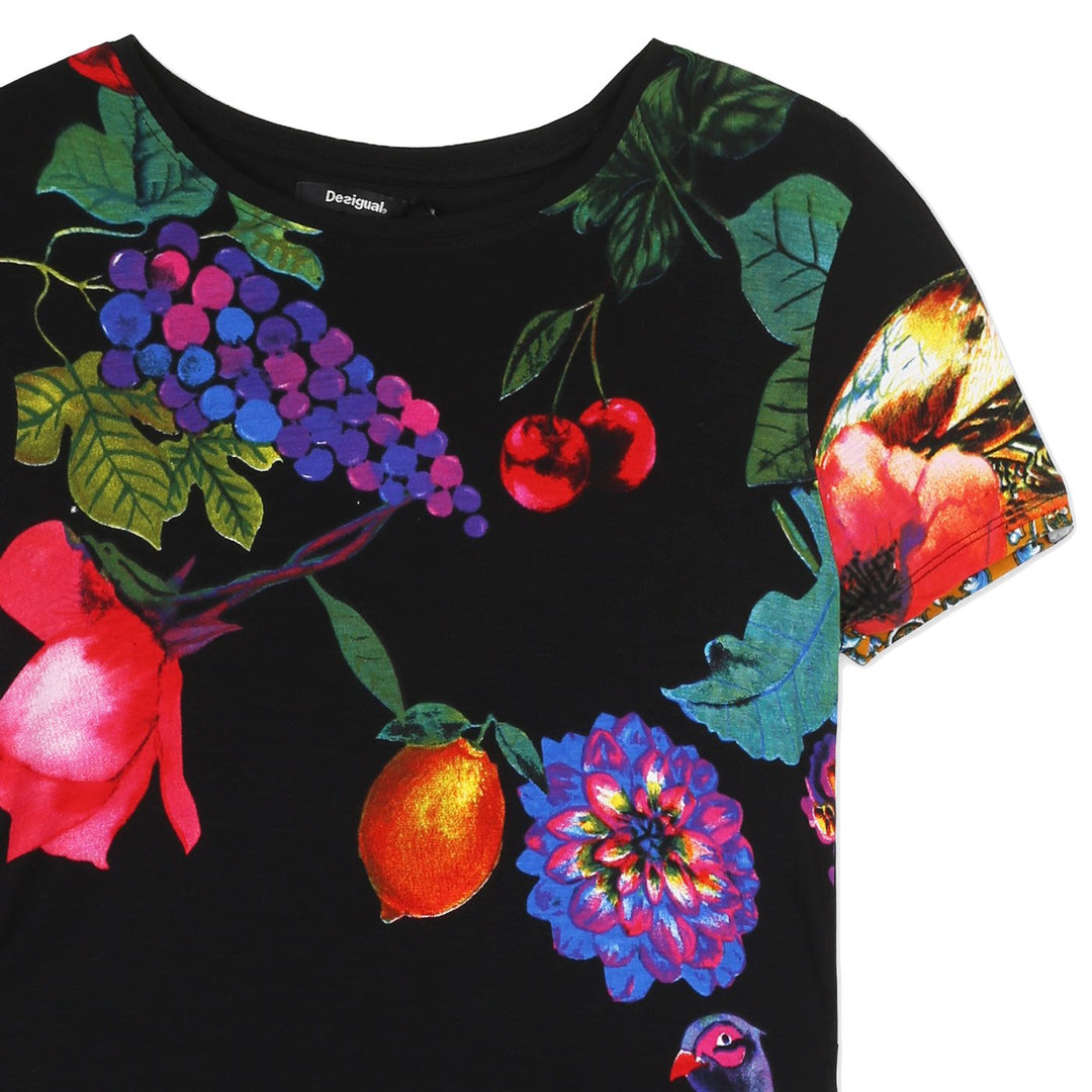 Desigual Vanity Női Rövid Ujjú Felső | Fekete Mintás